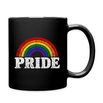 Pride Regenbogen für LGBTQ Fans Retro LQBTQ CSD - Tasse einfarbig - Schwarz - Rechts