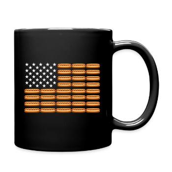 4th of July American Flag Hot Dog – Lus - Full Colour Mug - black - Right