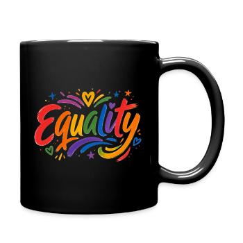 Equality Rainbow T-Shirt CSD Pride - Full Colour Mug - black - Right