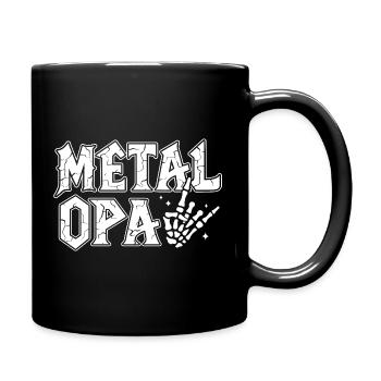 Metal Grandpa Heavy Metal Gift Rocker Skull - Full Colour Mug - black - Right