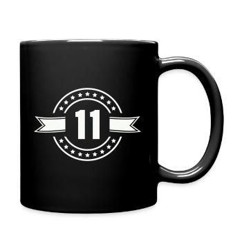 11_zahl - Tasse einfarbig - Schwarz - Rechts