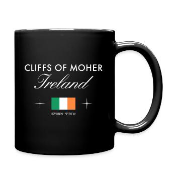 Cliffs of Moher Ireland Coordinates Travel Souvenir - Full Colour Mug - black - Right