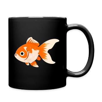 Komet-Goldfisch-Cartoon-Splash - Tasse einfarbig - Schwarz - Rechts