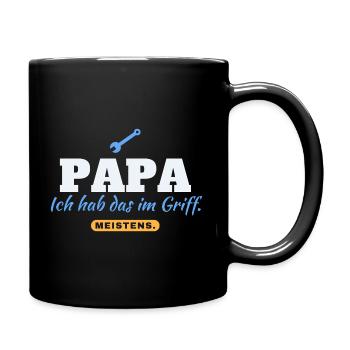 Papa Ich hab das im Griff Meistens Vatertag Papa - Tasse einfarbig - Schwarz - Rechts