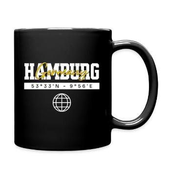 Hamburg Deutschland Koordinaten Reise Souvenir - Tasse einfarbig - Schwarz - Rechts