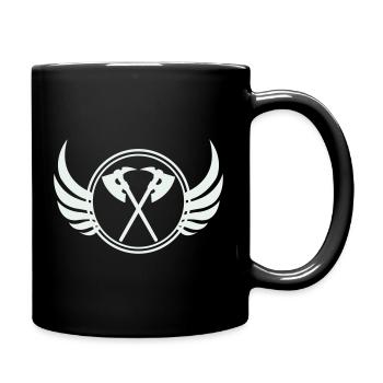 Kreuzäxte mit Flügeln Emblem - Tasse einfarbig - Schwarz - Rechts