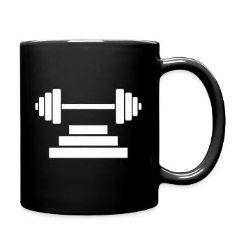 Iron Lifter Barbell Emblem - Tasse einfarbig - Schwarz - Rechts
