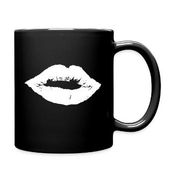 Lippen - Tasse einfarbig - Schwarz - Rechts