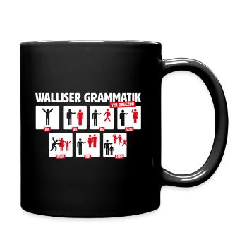 WALLISER GRAMMATIK - VER GRÜEZINI - Tasse einfarbig - Schwarz - Rechts