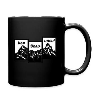 Den Berg hoch - Tasse einfarbig - Schwarz - Rechts