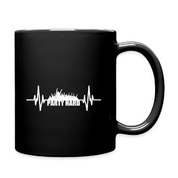 Party Feiern Hard Leute Geschenkidee Herzschlag - Tasse einfarbig - Schwarz - Rechts