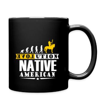 Indianer Geschenk Totem Tipi Häuptling Indianerin - Tasse einfarbig - Schwarz - Rechts