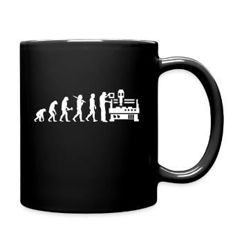 Zerspanungsmechaniker Dreher Fräser Evolution - Tasse einfarbig - Schwarz - Rechts