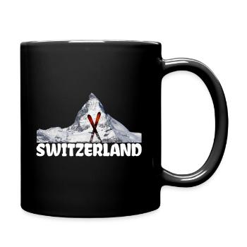 Ski Matterhorn Schweiz Bergsteiger Schneeliebhaber - Tasse einfarbig - Schwarz - Rechts