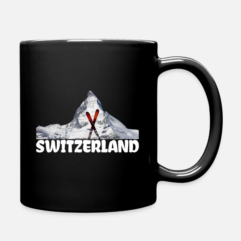 Amateurs de neige alpiniste en Suisse - Mug uni - noir