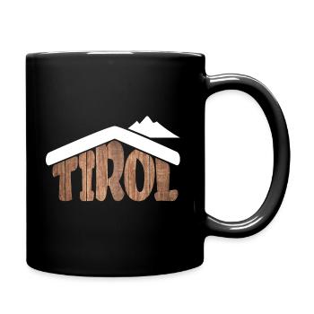 Tirol Österreich Almhütten Souvenir für Schifahrer - Tasse einfarbig - Schwarz - Rechts