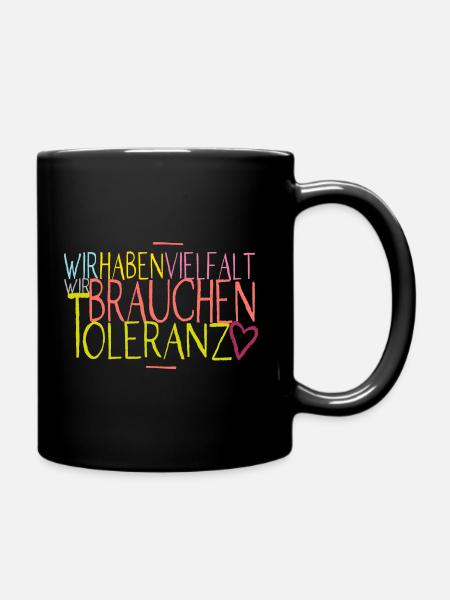 Vielfalt + Toleranz | CSD 2021 - Tasse einfarbig - Schwarz