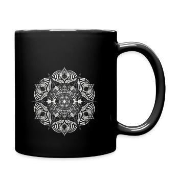 Mandala - Tasse einfarbig - Schwarz - Rechts