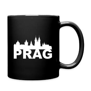 Prag Prague Tschechien Skyline Hauptstadt Geschenk - Tasse einfarbig - Schwarz - Rechts