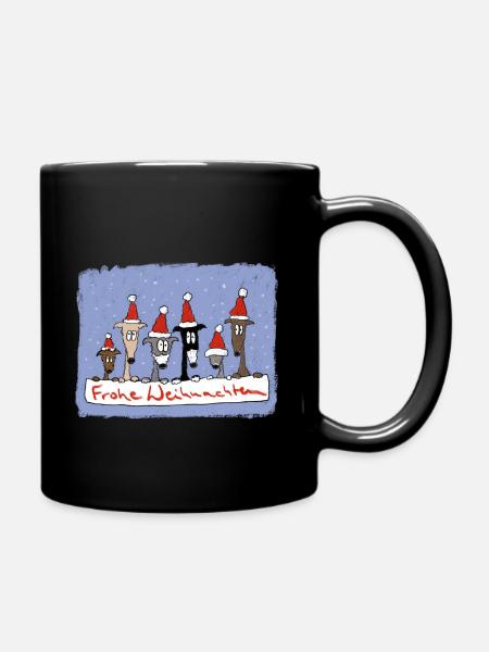 Christmas with greyhounds - Full Colour Mug - black