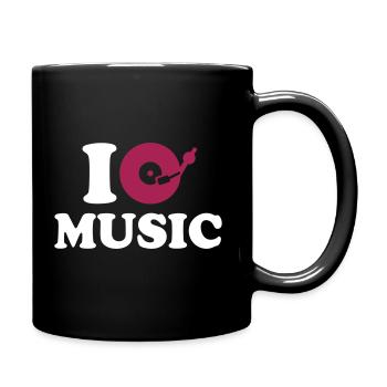 I love music - Tasse einfarbig - Schwarz - Rechts
