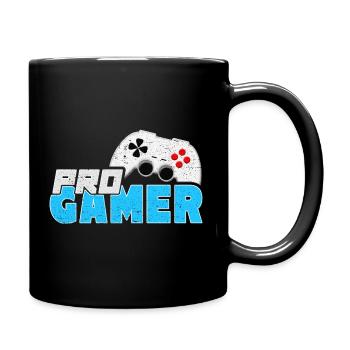 Pro gamer blue with gamepad - Full Colour Mug - black - Right