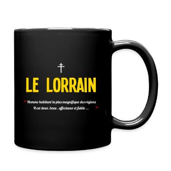 Le lorrain - définition - Mug uni - noir - Droite