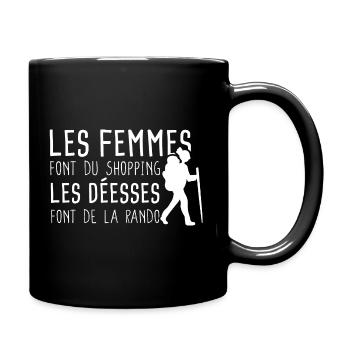 Humour Cadeau Shopping / Randonnée Phrase Drôle - Mug uni - noir - Droite
