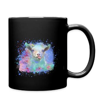 chèvre, pastel, tête, peinture, graffiti - Mug uni - noir - Droite
