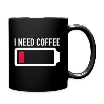 Kaffee - Tasse einfarbig - Schwarz - Rechts