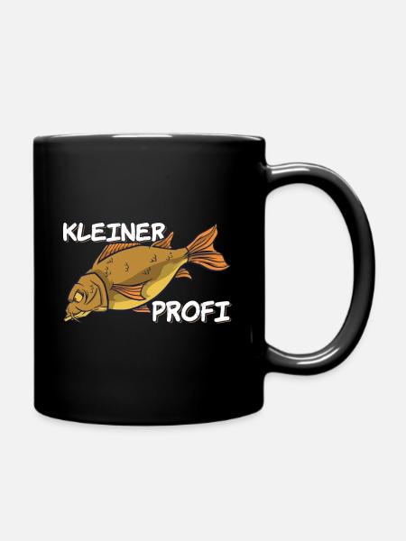 Kleiner Prof Fische Angeln Kinder Karpfen Fischen - Tasse einfarbig - Schwarz