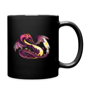 Magical electric dragon - dragon of the elements - Full Colour Mug - black - Right