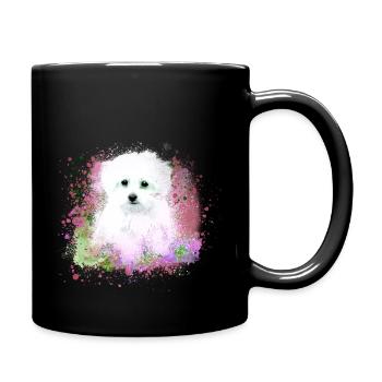 Maltais, chien, blanc, peinture, graffiti - Mug uni - noir - Droite