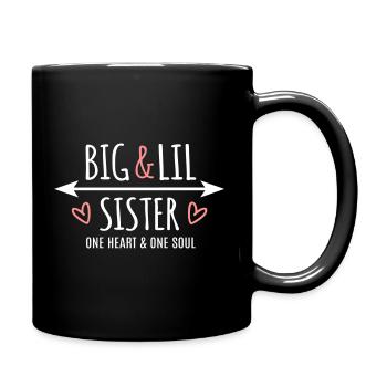 Grande Petite Sœur Meilleur Sœur Âme coeur - Mug uni - noir - Droite