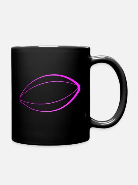 American Football Umriss SB55 Frauen pink - Tasse einfarbig - Schwarz