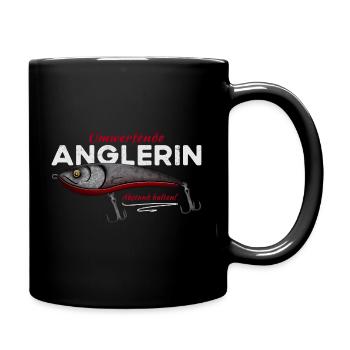 Anglerin - Umwerfende Angelnde Frau - Tasse einfarbig - Schwarz - Rechts
