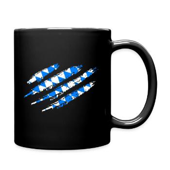Bayern Flagge Kratzer Bayerische Fahne Krallen - Tasse einfarbig - Schwarz - Rechts