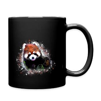 Roter panda ,Graffiti, Malerei,pandabär, bär - Tasse einfarbig - Schwarz - Rechts