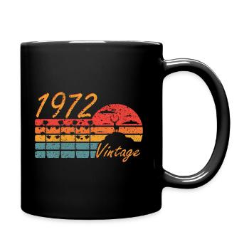 Vintage 1972 Deer Gift - Full Colour Mug - black - Right