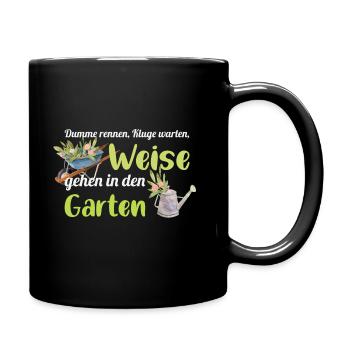 Stupid run wise waiting way to go in garden - Full Colour Mug - black - Right