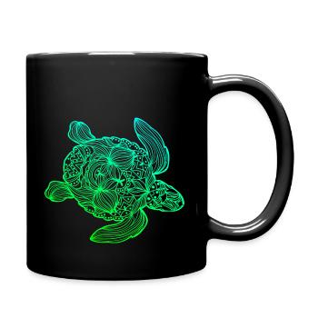 Schildkröte - Tasse einfarbig - Schwarz - Rechts