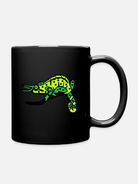 Chameleon lizard reptile tricolored - Full Colour Mug - black