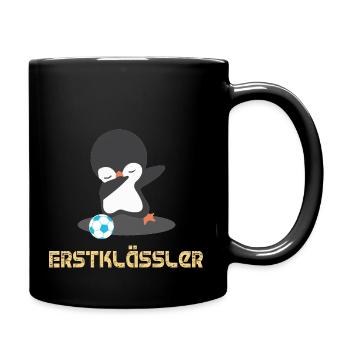 Kindergarten Schule Einschulung Jungs Mädchen - Tasse einfarbig - Schwarz - Rechts