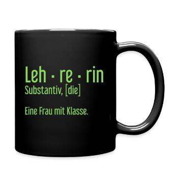 Lehrerin Lehrerinnen Schule Pädagogin Unterricht - Tasse einfarbig - Schwarz - Rechts