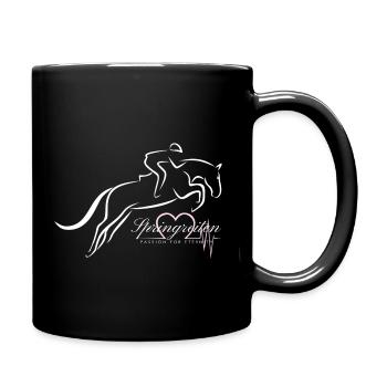 Springreiten aus Leidenschaft - Tasse einfarbig - Schwarz - Rechts