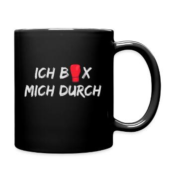 Boxen Ich box mich durch Geschenkidee - Tasse einfarbig - Schwarz - Rechts