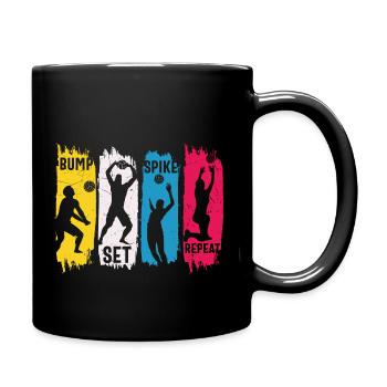 Bump set spike repeat cooler Volleyball Spruch - Tasse einfarbig - Schwarz - Rechts
