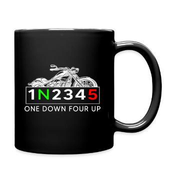 motorcycle on down for up biker rider S5 moped mz - Full Colour Mug - black - Right
