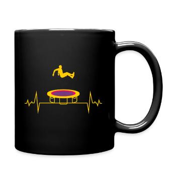 Trampolinspringen Gymnastik Turner Heartbeat - Tasse einfarbig - Schwarz - Rechts