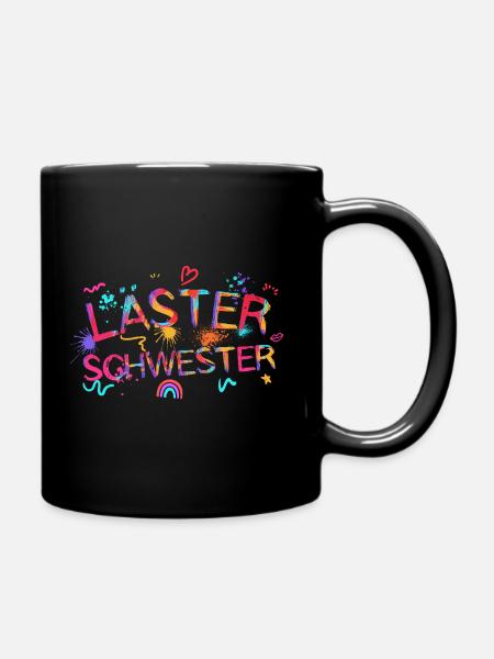 Lästerschwester - Tasse einfarbig - Schwarz